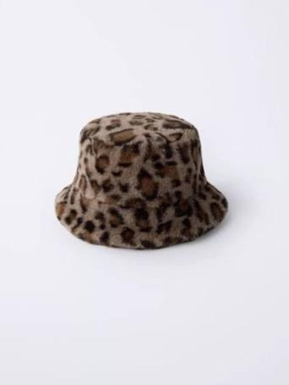 NWT Kids Zara Faux Fur Leopard Bucket Hat / Ages 10-14